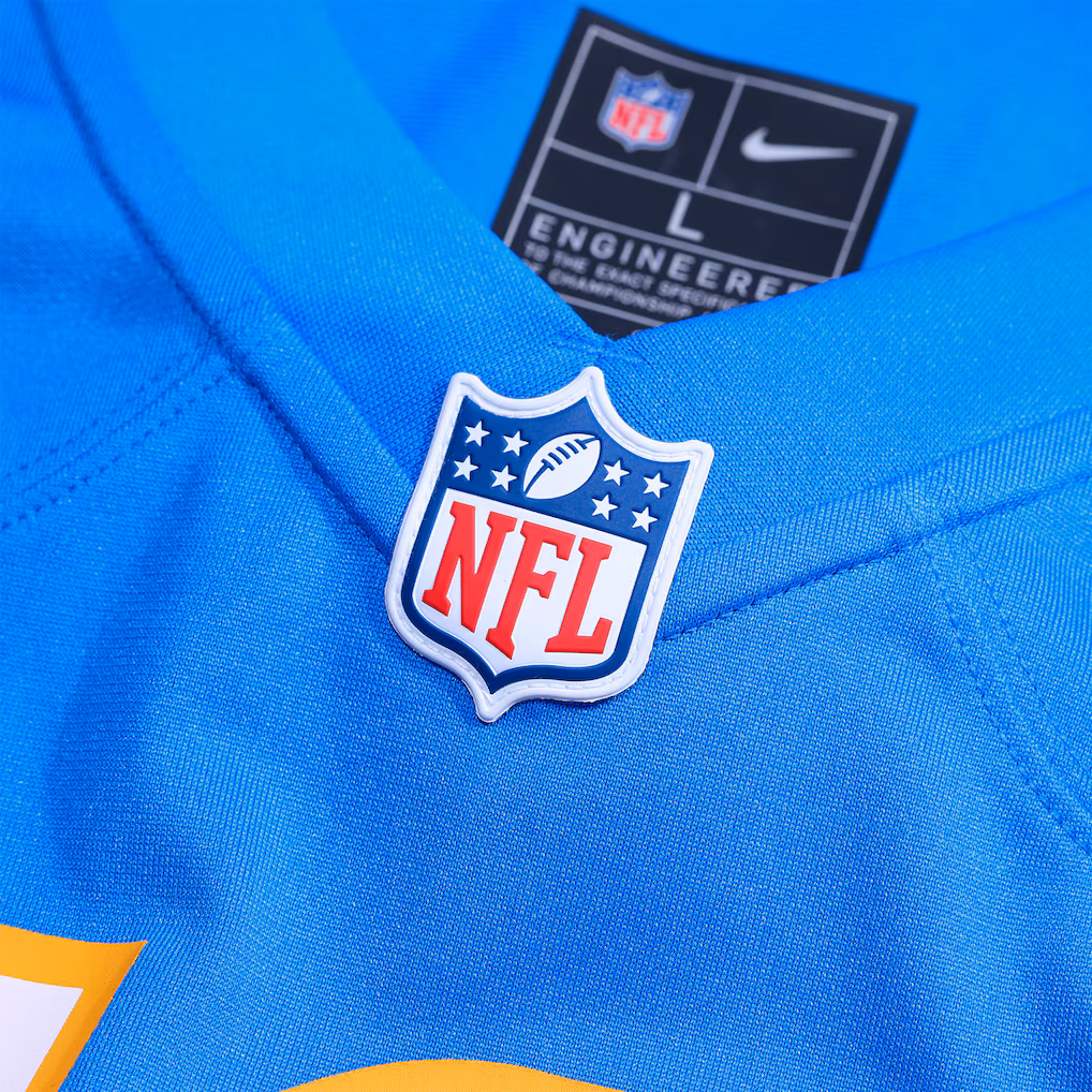 Jordan Oladokun #37 Los Angeles Chargers Team Game Jersey - Powder Blue - Image 4