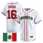 Jarren Duran #16 Mexico Baseball 2026 World Baseball Classic Home Stadium Jersey - White