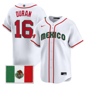 Jarren Duran #16 Mexico Baseball 2026 World Baseball Classic Home Stadium Jersey - White