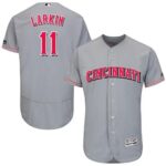 Cincinnati Reds #11 Barry Larkin Grey Flexbase Collection Stitched Jersey