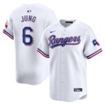 Men's Texas Rangers #6 Josh Jung  White Home Limited Player Jersey