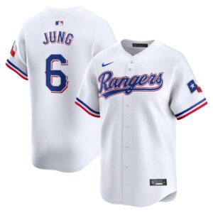 Men's Texas Rangers #6 Josh Jung  White Home Limited Player Jersey