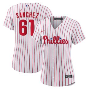 Women's Philadelphia Phillies Cristopher Sanchez #61 White Home Replica Jersey