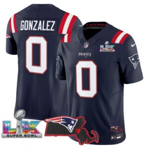 Christian Gonzalez #0 New England Patriots Super Bowl LX Patch Vapor Limited Game Jersey - All Stitched