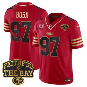 Nick Bosa # 97 San Francisco 49ers Faithful To The Bay Patch Vapor Limited Jersey V8 - All Stitched