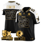 Emmitt Smith #22 Dallas Cowboys Time Champions Patch Vapor Limited Gold Jersey - All Stitched