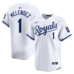 Men's Kansas City Royals #1 MJ Melendez  White Home Limited Player Jersey
