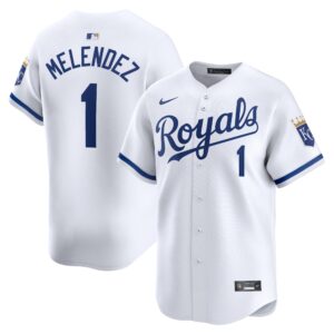 Men's Kansas City Royals #1 MJ Melendez  White Home Limited Player Jersey