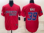 Men's Puerto Rico 2023 World Baseball #39 Edwin Diaz Classic Red Men's Jersey