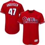 Philadelphia Phillies #47 Larry Andersen Red Flexbase Collection Stitched Jersey