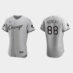 Men's #88 Luis Robert Chicago White Sox MR Patch Gray Flex Base Jersey