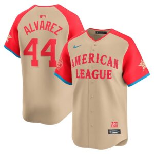 Men's American League #44 Yordan Alvarez  Cream 2024 All-Star Game Cool Base Jersey