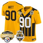 T. J. Watt #90 Pittsburgh Steelers 2025 AFC North Division Champions Vapor Limited Jersey - All Stitched