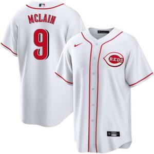 Men's Cincinnati Reds #9 Matt McLain  White Alternate Cool Base Jersey