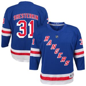 Youth New York Rangers Igor Shesterkin #31 Blue Home Replica Player Jersey