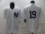 Men's New York Yankees #19 Masahiro Tanaka White Strip New Cool Base Stitched Jersey