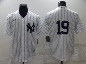 Men's New York Yankees #19 Masahiro Tanaka White Strip New Cool Base Stitched Jersey