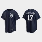 Men's Detroit Tigers #17 Spencer Torkelson Alternate Navy Jersey