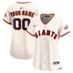 Women's San Francisco Giants #00 Cream Home Limited Custom Jersey