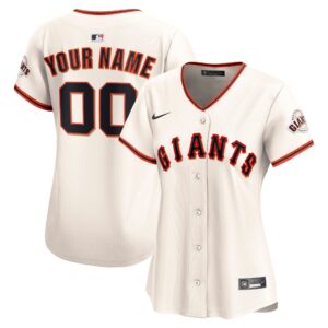 Women's San Francisco Giants #00 Cream Home Limited Custom Jersey