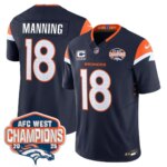 Peyton Manning #18 Denver Broncos DEN AFC West Champions Patch Vapor Limited Jersey V2 - All Stitched