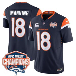 Peyton Manning #18 Denver Broncos DEN AFC West Champions Patch Vapor Limited Jersey V2 - All Stitched