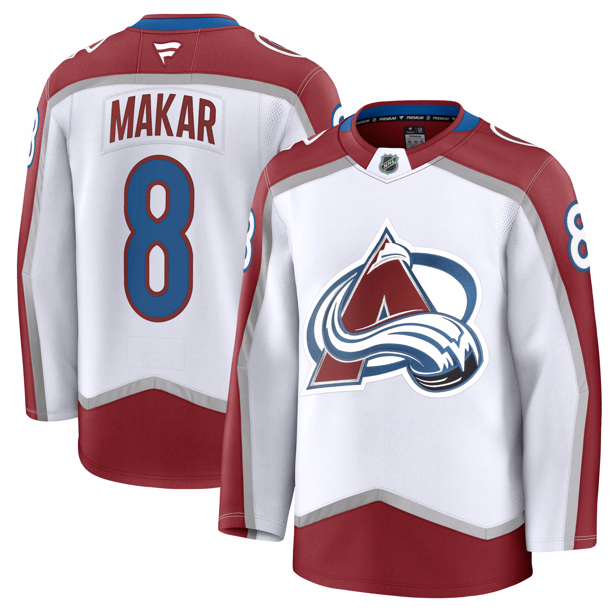 Colorado Avalanche Cale Makar #8 Fanatics White Away Premium Jersey