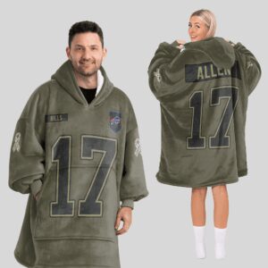 Adult J.A 17 Buffalo Football Blanket Hoodie – Olive Salute to Service