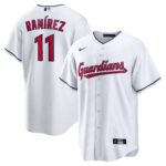 Men's Cleveland Guardians JosÃ© RamÃ­rez  White Replica Player Jersey