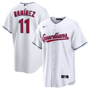 Men's Cleveland Guardians JosÃ© RamÃ­rez  White Replica Player Jersey