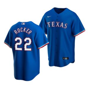 Men's Texas Rangers #22 Kumar Rocker 2022 Draft Jersey Royal Alternate