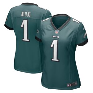 Number 1 Mom Philadelphia Eagles  Women's Game Jersey - Midnight Green