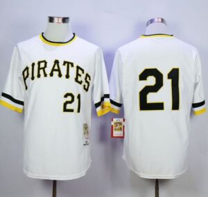 Mitchell And Ness 1971 Pittsburgh Pirates #21 Roberto Clemente Stitched White Throwback Jersey