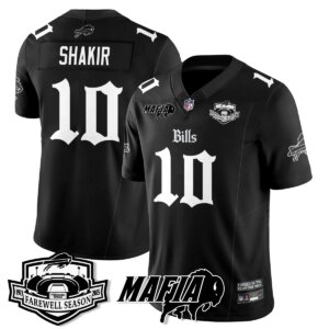 Khalil Shakir #10 Buffalo Bills BUF Mafia Gothic Vapor Limited Jersey - Farewell Highmark Patch - All Stitched