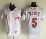 Cincinnati Reds #5 Johnny Bench White Flexbase Collection Stitched Jersey