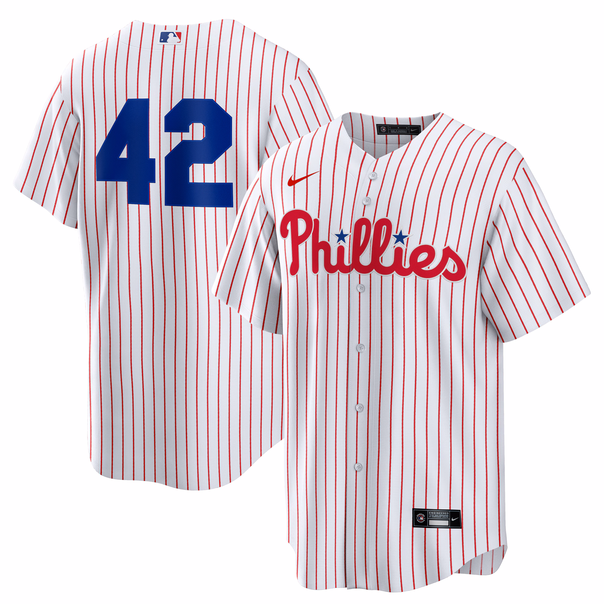 Men's Philadelphia Phillies White Home  2025 Jackie Robinson Day Replica Jersey