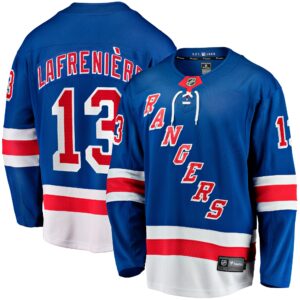 New York Rangers Alexis Lafreniere #13 Fanatics Blue Home Breakaway Jersey