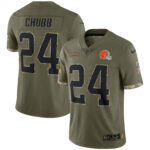 Nick Chubb Cleveland Browns  2022 Salute To Service Limited Jersey - Olive