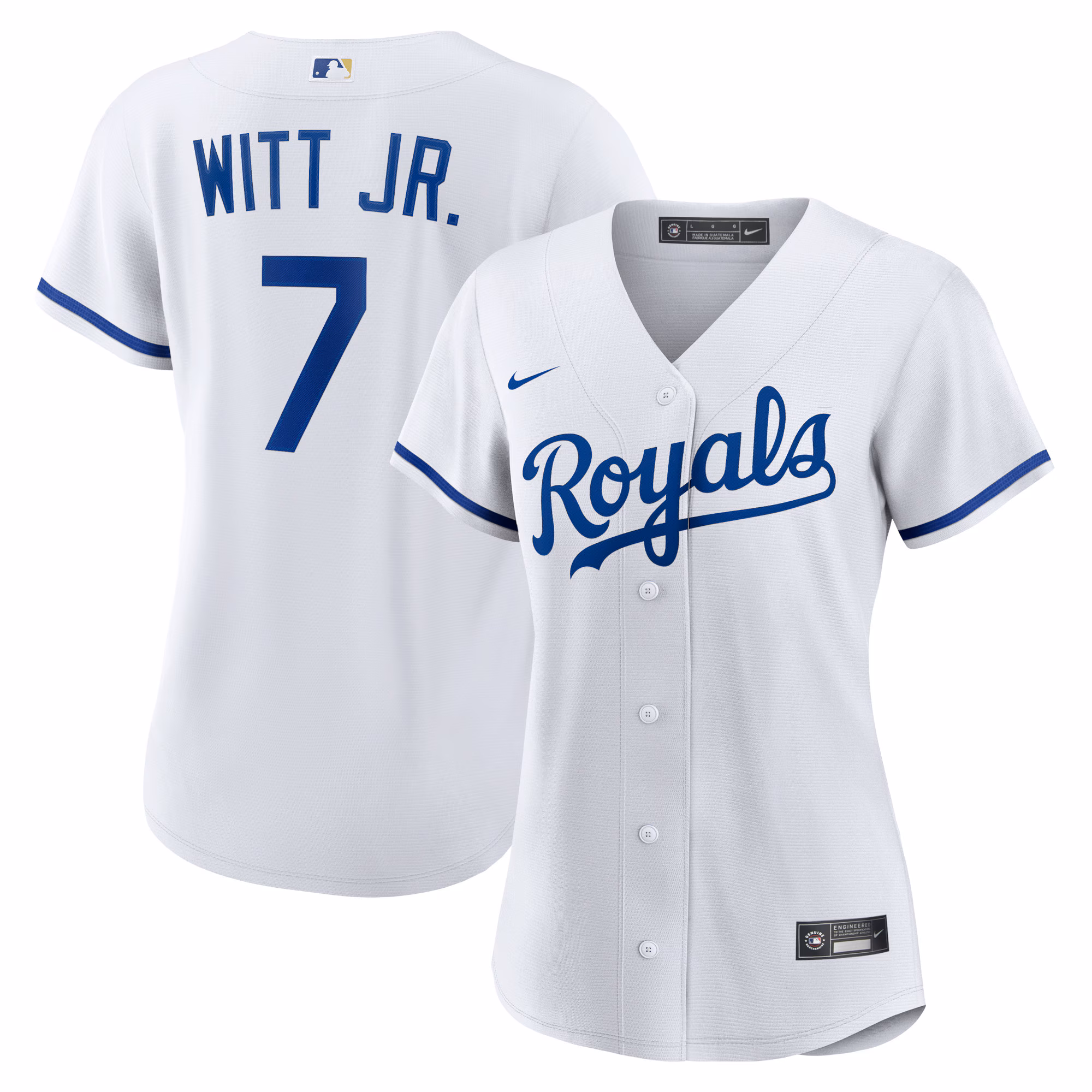 Women's Kansas City Royals Bobby Witt Jr. #7 White Home Replica Player Jersey