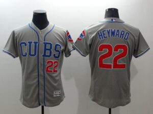 Men's Chicago Cubs #22 Jason Heyward Grey Flex Base Stitched Jersey
