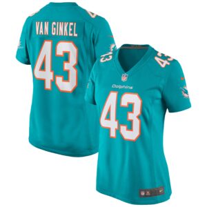 Andrew Van Ginkel Miami Dolphins  Women's Game Jersey - Aqua