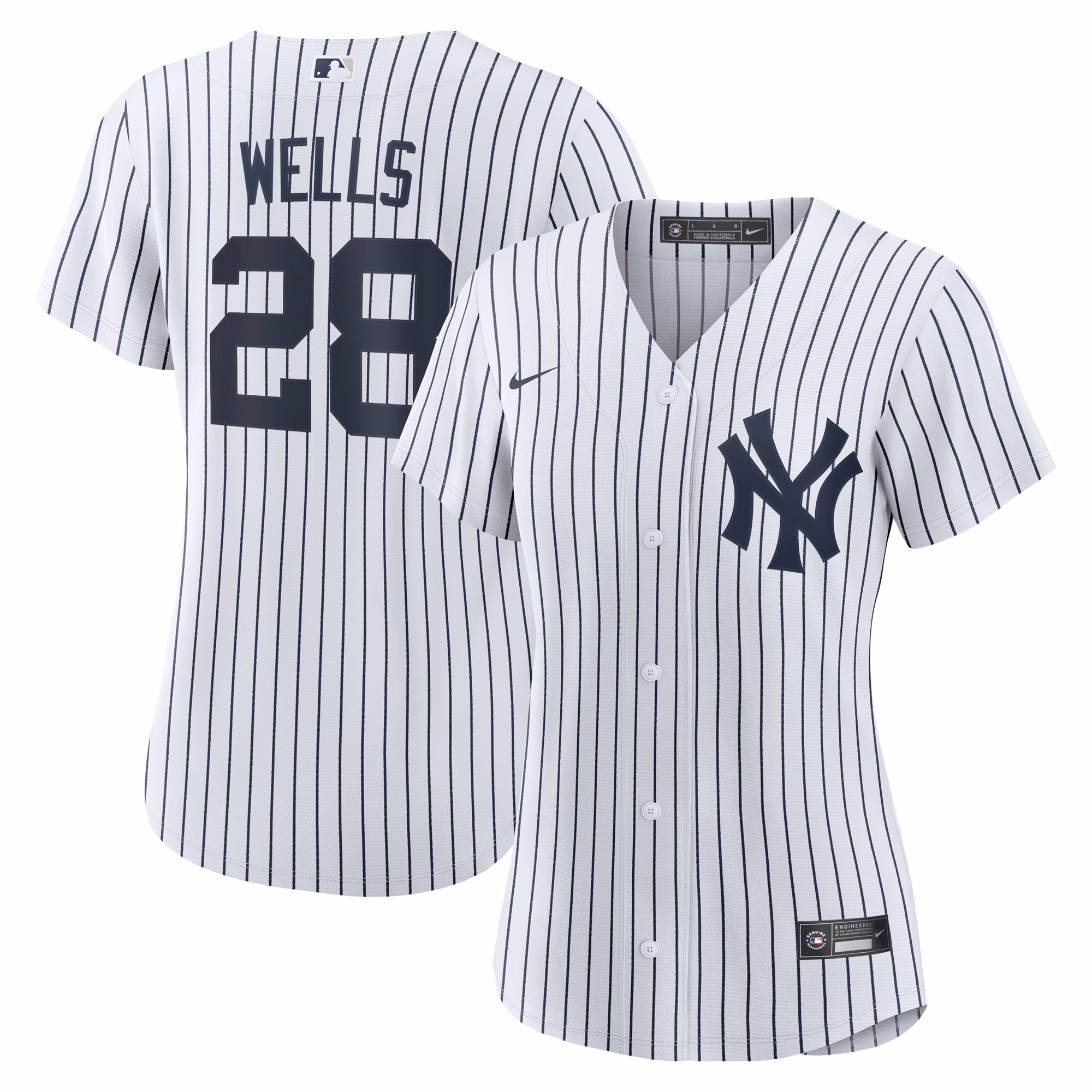 Women's New York Yankees Austin Wells #28 White Home Replica Jersey
