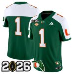 Team #1 Miami Hurricanes MIA 2026 CFP Final & Florida Patch Vapor Limited Jersey - All Stitched