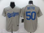 Men's Los Angeles Dodgers #50 Mookie Betts Gray Stitched Cool Base  Jersey