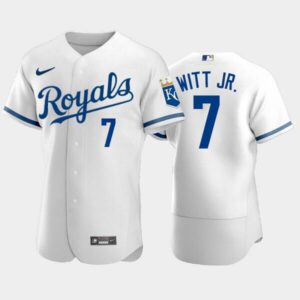 Men's Kansas City Royals #7 Bobby Witt Jr. 2022 White Jersey