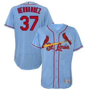 Men's St. Louis Cardinals #37 Keith Hernandez Light Blue Flexbase Collection Stitched Jersey