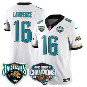 Trevor Lawrence #16 Jacksonville Jaguars JAX AFC South Division Champions Vapor Limited Throwback Jersey - All Stitched