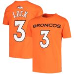 Youth Drew Lock Orange Denver Broncos Mainliner Player Name & Number T-Shirt