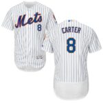 New York Mets #8 Gary Carter WhiteBlue Strip Flexbase Collection Stitched Jersey