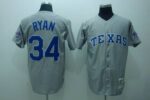 Mitchell And Ness Texas Rangers #34 Nolan Ryan Stitched Grey Throwback Jersey